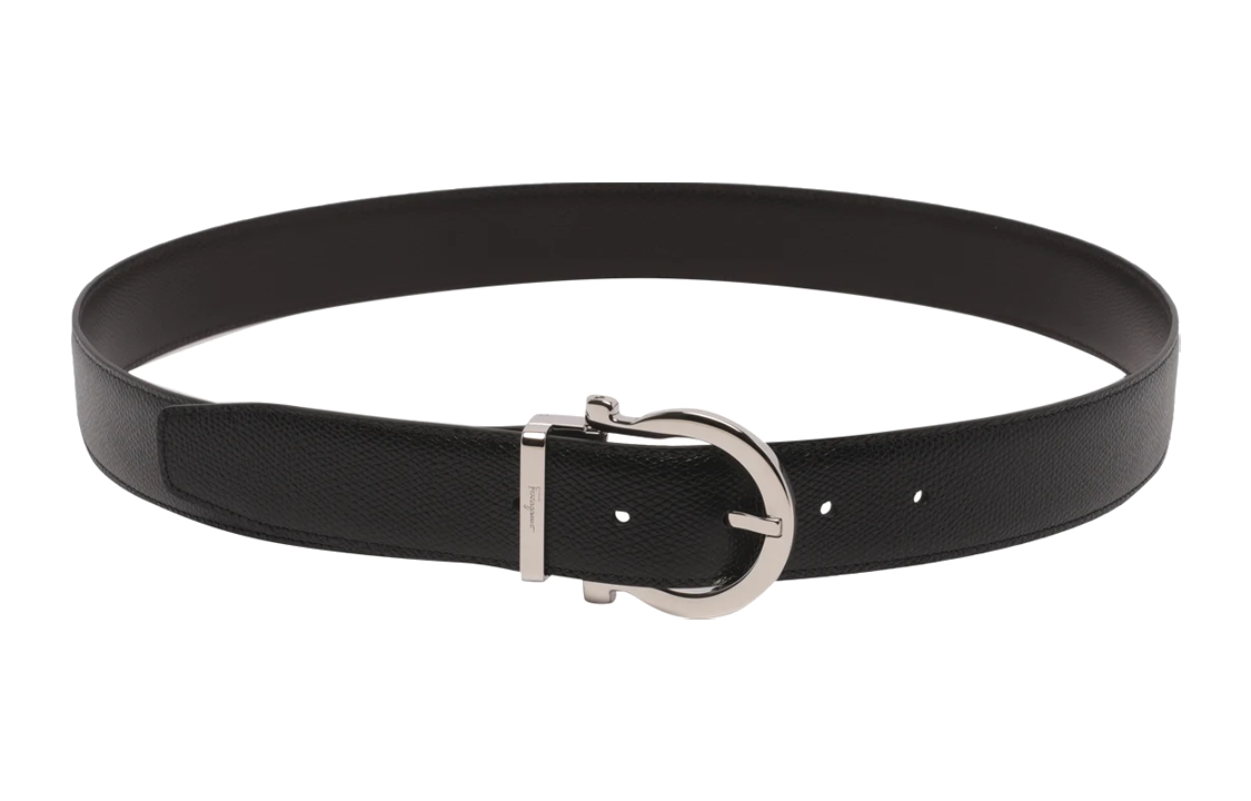 FERRAGAMO  Classic Business Pin Buckle Leather Belt 3.5cm Wide 675140679781