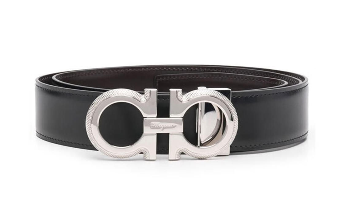 Order Ferragamo 經典光滑扣皮帶，寬度3.5公分。 670141-0754465