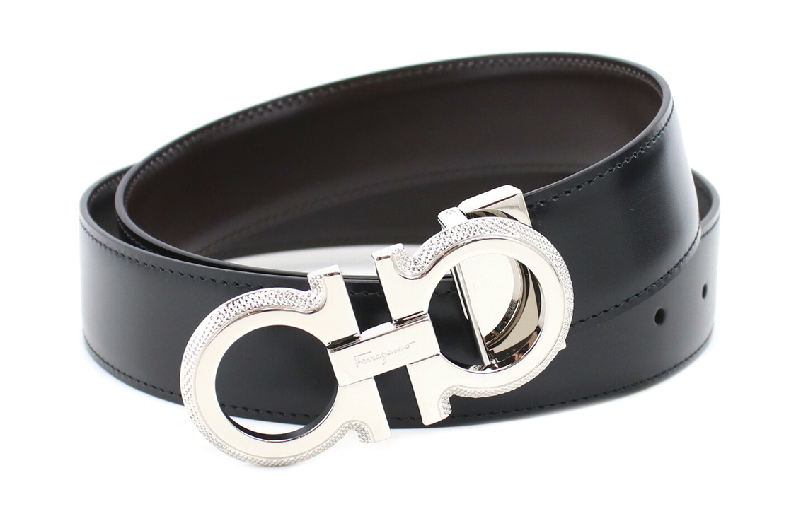 Lookbook Ferragamo 經典光滑扣皮帶，寬度3.5公分。 670141-0754465