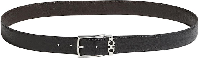 FERRAGAMO Double-Sided Leather Belt with Buckle - 3.5cm Wide. 67A037-0708206 FERRAGAMO Double-Sided Leather Belt with Buckle - 3.5cm Wide. 67A037-0708206