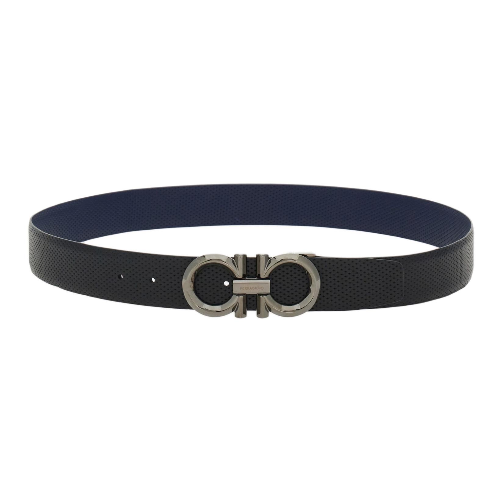 Ferragamo  Double-Sided Leather Belt with Horseshoe Buckle 3.5cm. 679939-759032