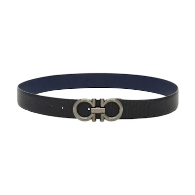 Ferragamo Double-Sided Leather Belt with Horseshoe Buckle 3.5cm. 679939-759032