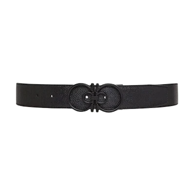 FERRAGAMO Fashion Reversible Leather Belt with Smooth Buckle 3.2cm Wide. 670048-0745803