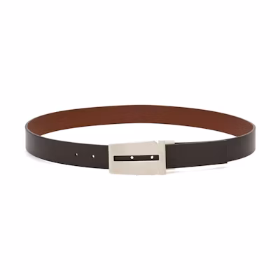 Ferragamo Gancini Belt Black Leather Simple Buckle 764828