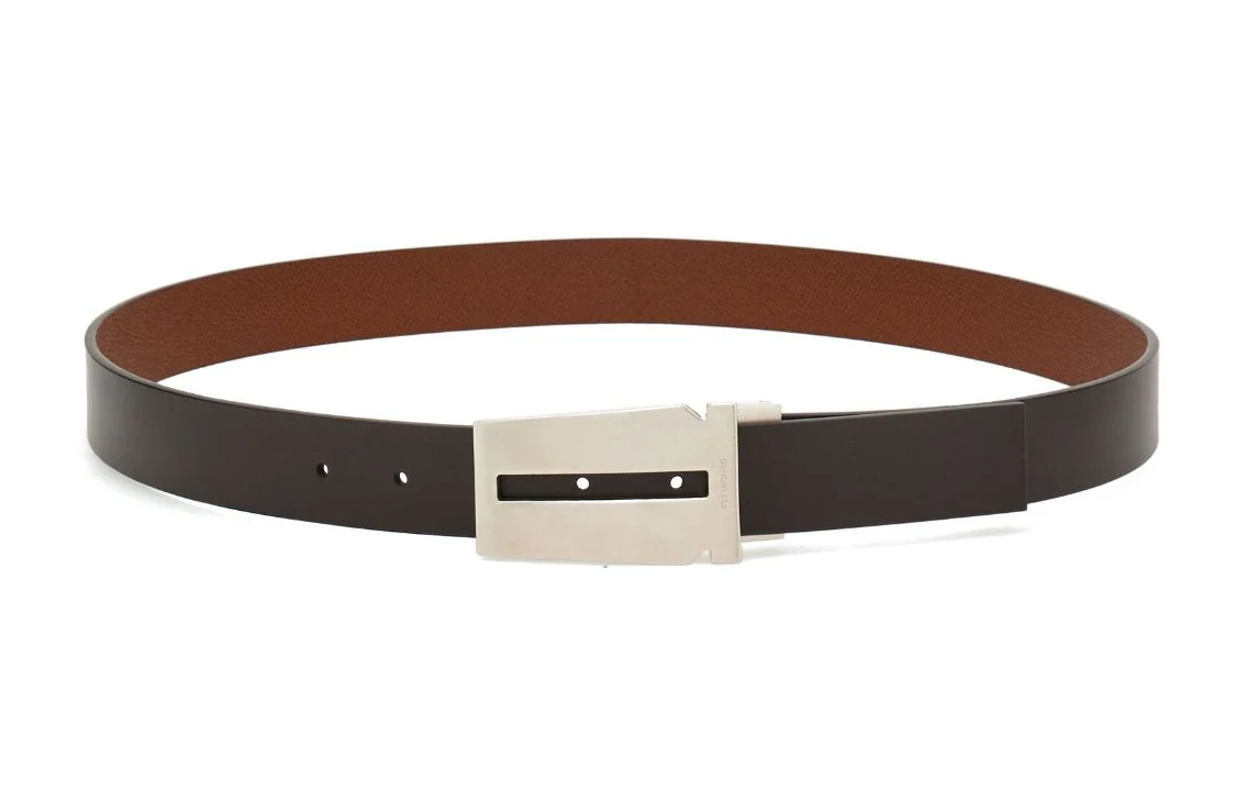 Ferragamo  Gancini Belt Black Leather Simple Buckle 764828 圖 2