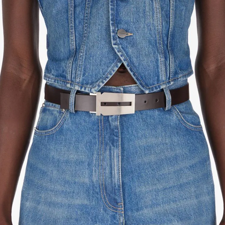 Ferragamo  Gancini Belt Black Leather Simple Buckle 764828 圖 3