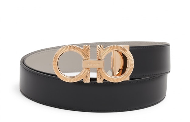 FERRAGAMO Cinturón de Cuero Negro Gancini Logo Hebilla Dorada, Ancho 3.5cm. 670090-750196 Lookbook FERRAGAMO Cinturón de Cuero Negro Gancini Logo Hebilla Dorada, Ancho 3.5cm. 670090-750196