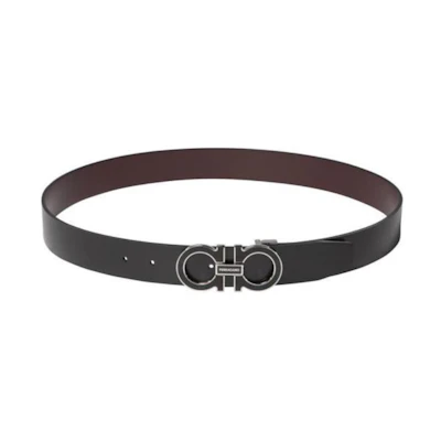 Ferragamo Leather Belt Black 3.5cm Wide 0776399