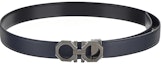 Order Ferragamo 黑蓝品牌标志设计皮革腰带 0765787BLUEMARINE