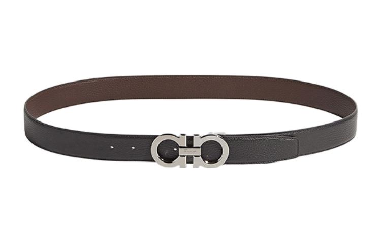 Ferragamo  Leather Belt with Signature Buckle Black 3.5cm Wide. 689134 圖 2