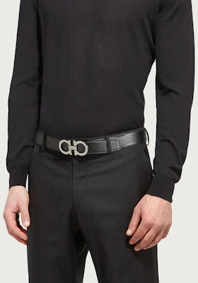 Ikat Pinggang Kulit Ferragamo Signature Buckle Hitam Lebar 3.5cm. 689134 Lookbook Ikat Pinggang Kulit Ferragamo Signature Buckle Hitam Lebar 3.5cm. 689134