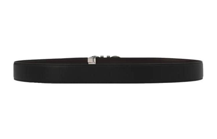 FERRAGAMO  Leather Belt with Smooth Buckle, 3.5cm Wide Elegant Casual Style 0686671NERO 圖 3
