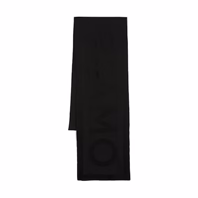 Ferragamo Logo Jacquard Scarf in Black Wool. 776244