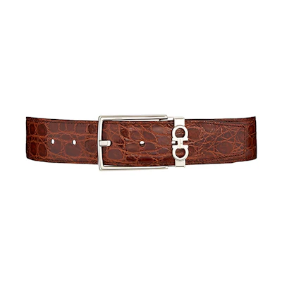 FERRAGAMO Modern Design Leather Belt with Pin Buckle, 3.3cm Wide. 67A040-754190