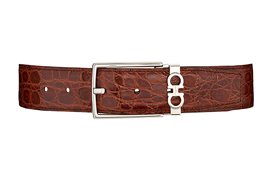 FERRAGAMO  Modern Design Leather Belt with Pin Buckle, 3.3cm Wide. 67A040-754190 圖 2
