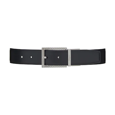 FERRAGAMO Reversible Adjustable Leather Belt Black 3.2cm 670081-750173