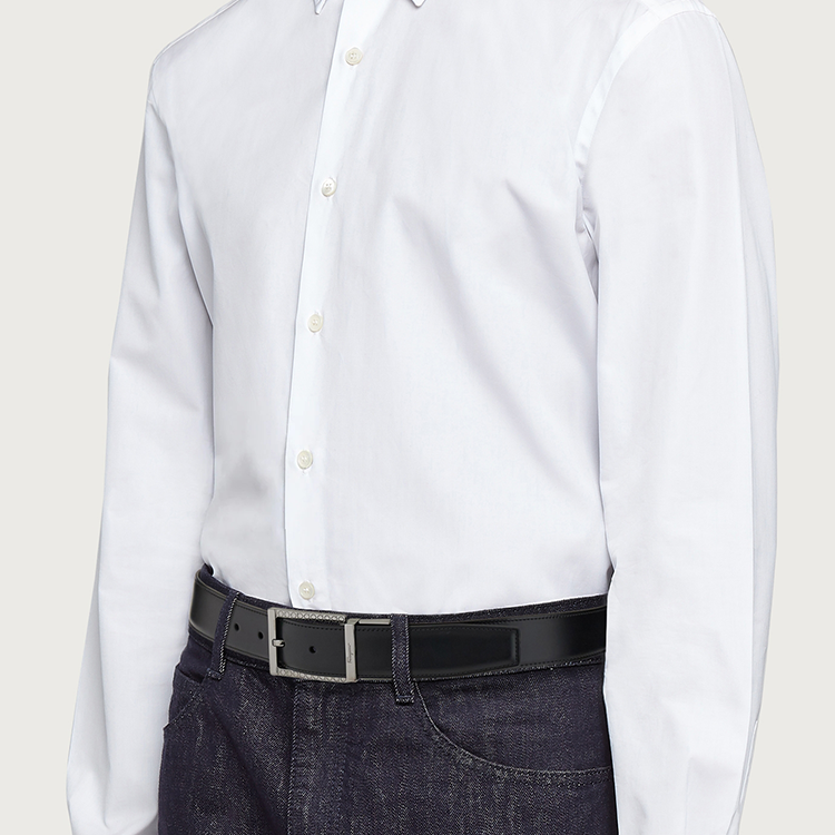 FERRAGAMO  Reversible Adjustable Leather Belt Black 3.2cm 670081-750173 圖 4