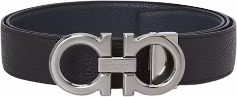 Lookbook FERRAGAMO 雙面黑色/海軍藍皮革腰帶附平滑扣 3.5cm 697875