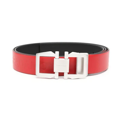 FERRAGAMO Reversible Calf Leather Belt Red/Black 3.2CM 670327771041