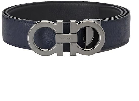 Cinturón Reversible de Cuero Ferragamo Negro/Azul Oscuro 3.5cm Ajustable 679710-687611 Buy Cinturón Reversible de Cuero Ferragamo Negro/Azul Oscuro 3.5cm Ajustable 679710-687611