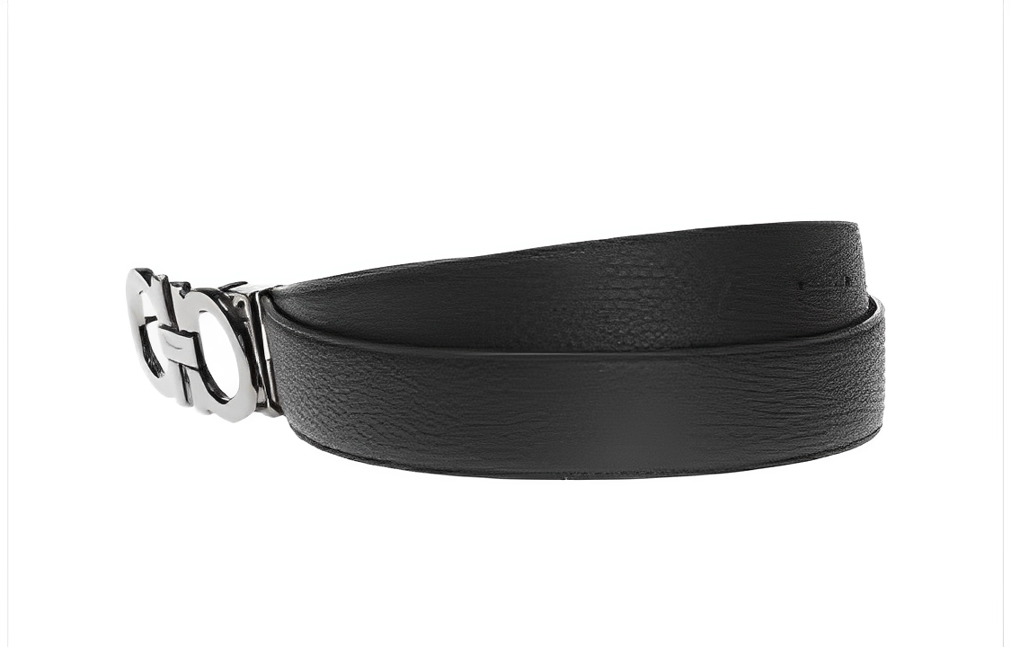 Shop Cinturón Reversible de Cuero Ferragamo Negro/Azul Oscuro 3.5cm Ajustable 679710-687611