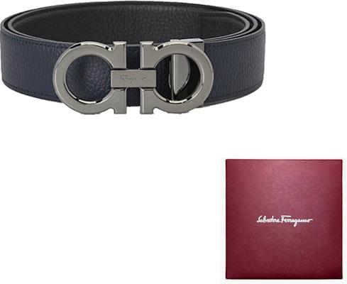 Cinturón Reversible de Cuero Ferragamo Negro/Azul Oscuro 3.5cm Ajustable 679710-687611 Purchase Cinturón Reversible de Cuero Ferragamo Negro/Azul Oscuro 3.5cm Ajustable 679710-687611