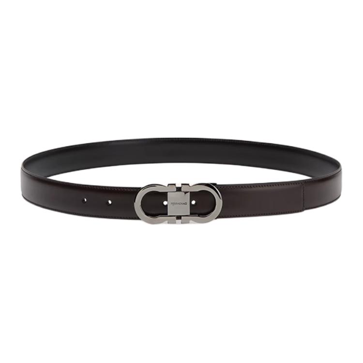 Ferragamo  Reversible Leather Belt Coffee Brown 3CM Width. 770943 圖 2