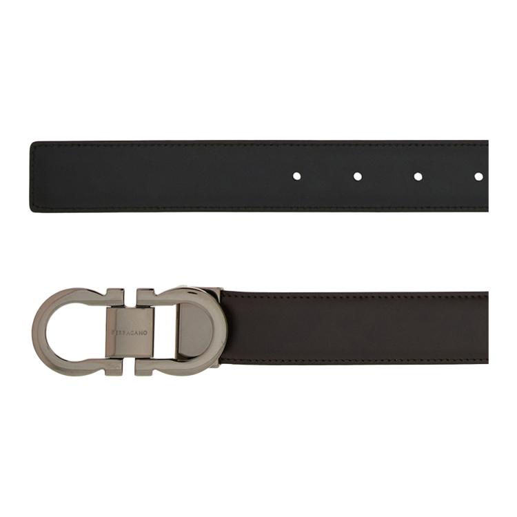 Ferragamo  Reversible Leather Belt Coffee Brown 3CM Width. 770943 圖 4