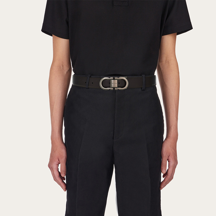 Ferragamo  Reversible Leather Belt Coffee Brown 3CM Width. 770943 圖 5