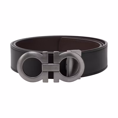 FERRAGAMO Simple Black Leather Belt 3.5cm Wide 0464231675542017