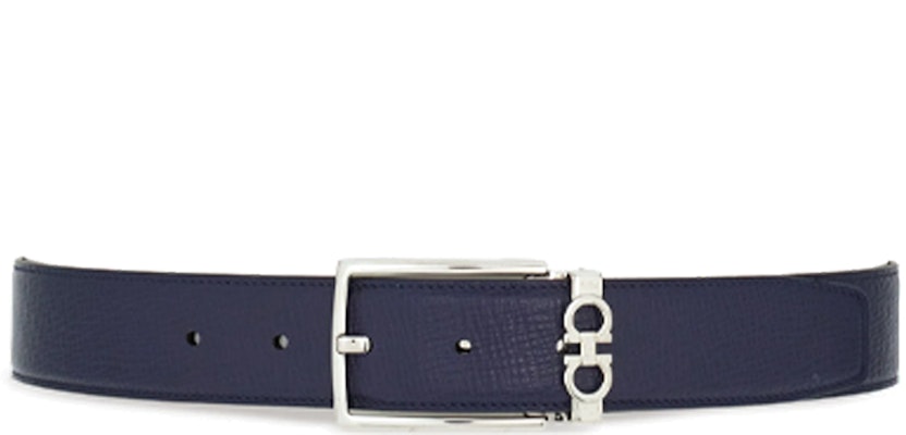 FERRAGAMO 简约蓝色皮带 - 3.5CM宽 67A037770568 Lookbook FERRAGAMO 简约蓝色皮带 - 3.5CM宽 67A037770568