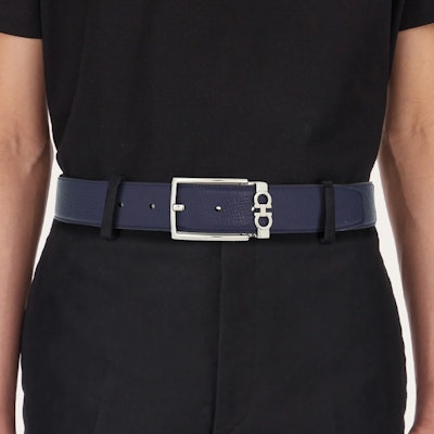FERRAGAMO 简约蓝色皮带 - 3.5CM宽 67A037770568 Shop FERRAGAMO 简约蓝色皮带 - 3.5CM宽 67A037770568