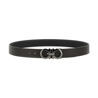 Ferragamo Smooth Buckle Leather Belt in Black, 3.5cm Wide. 689112675542TMORO