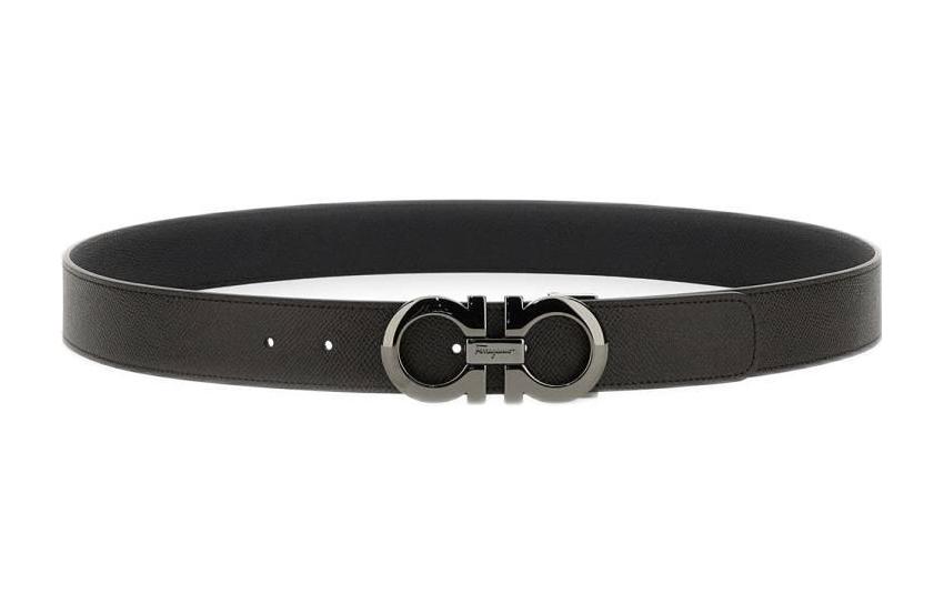 Order Ferragamo 黑色光滑扣饰皮带, 宽度3.5厘米. 689112675542TMORO