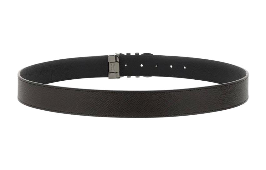 Lookbook Ferragamo 黑色光滑扣饰皮带, 宽度3.5厘米. 689112675542TMORO