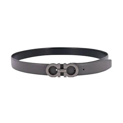 Ferragamo Soft Leather Belt Gray - 3.5cm Width. 67A166764202DARKGREY
