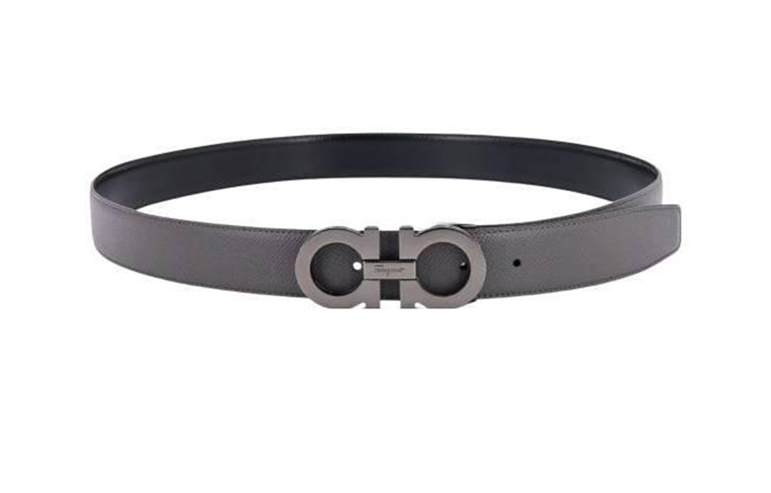Ferragamo  Soft Leather Belt Gray - 3.5cm Width. 67A166764202DARKGREY 圖 2