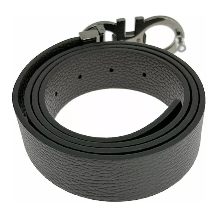 Ferragamo  Solid Black Leather Belt. 678783-476361-100 圖 3