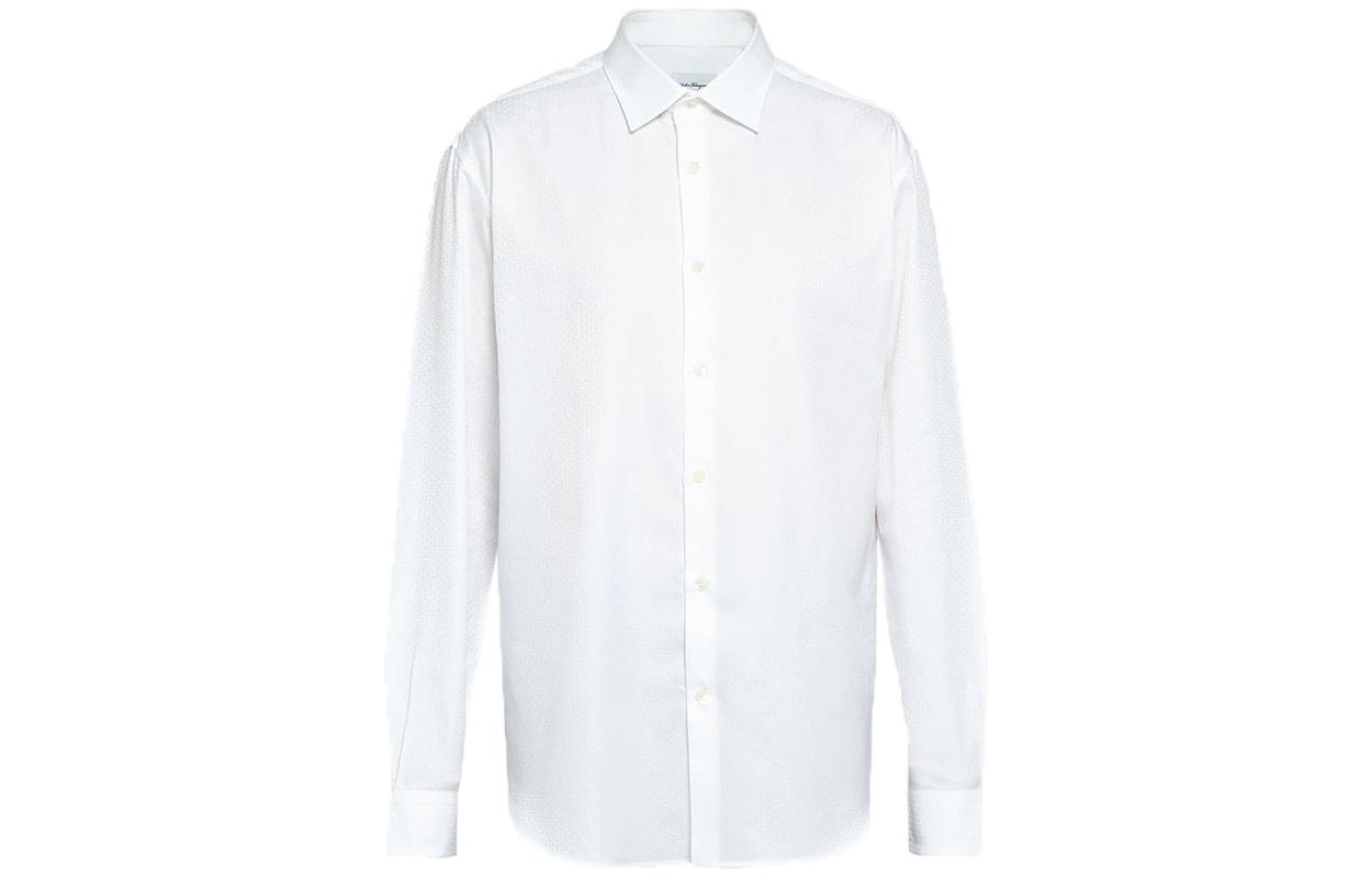 Order Ferragamo 白色纯色长袖衬衫 140342 706857