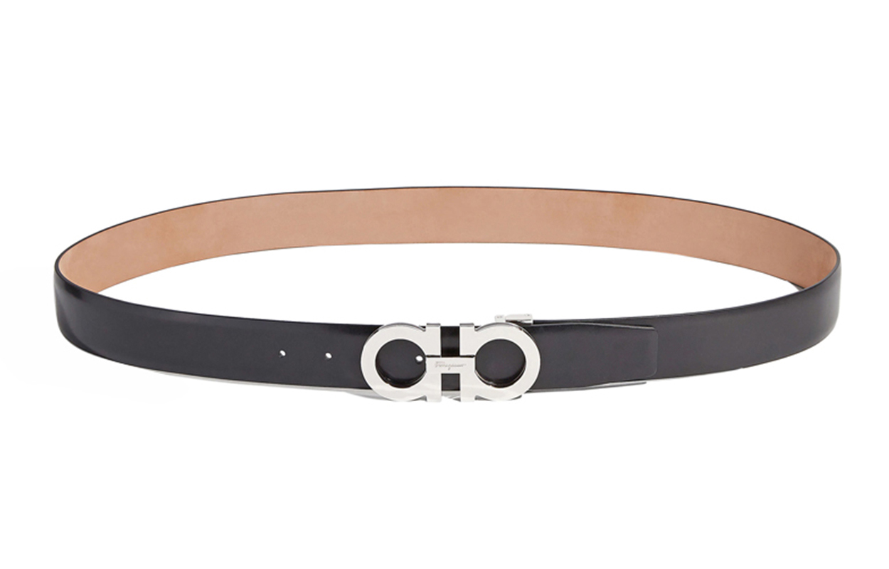 Ferragamo Adjustable Leather Belt Black 3.5CM. 679880-0688759