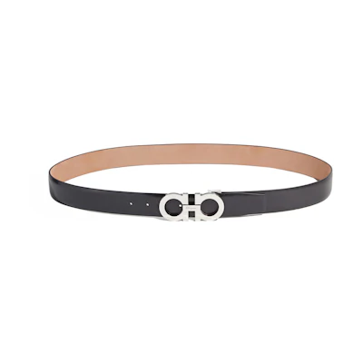 Ferragamo Adjustable Leather Belt Black 3.5CM. 679880-0688759