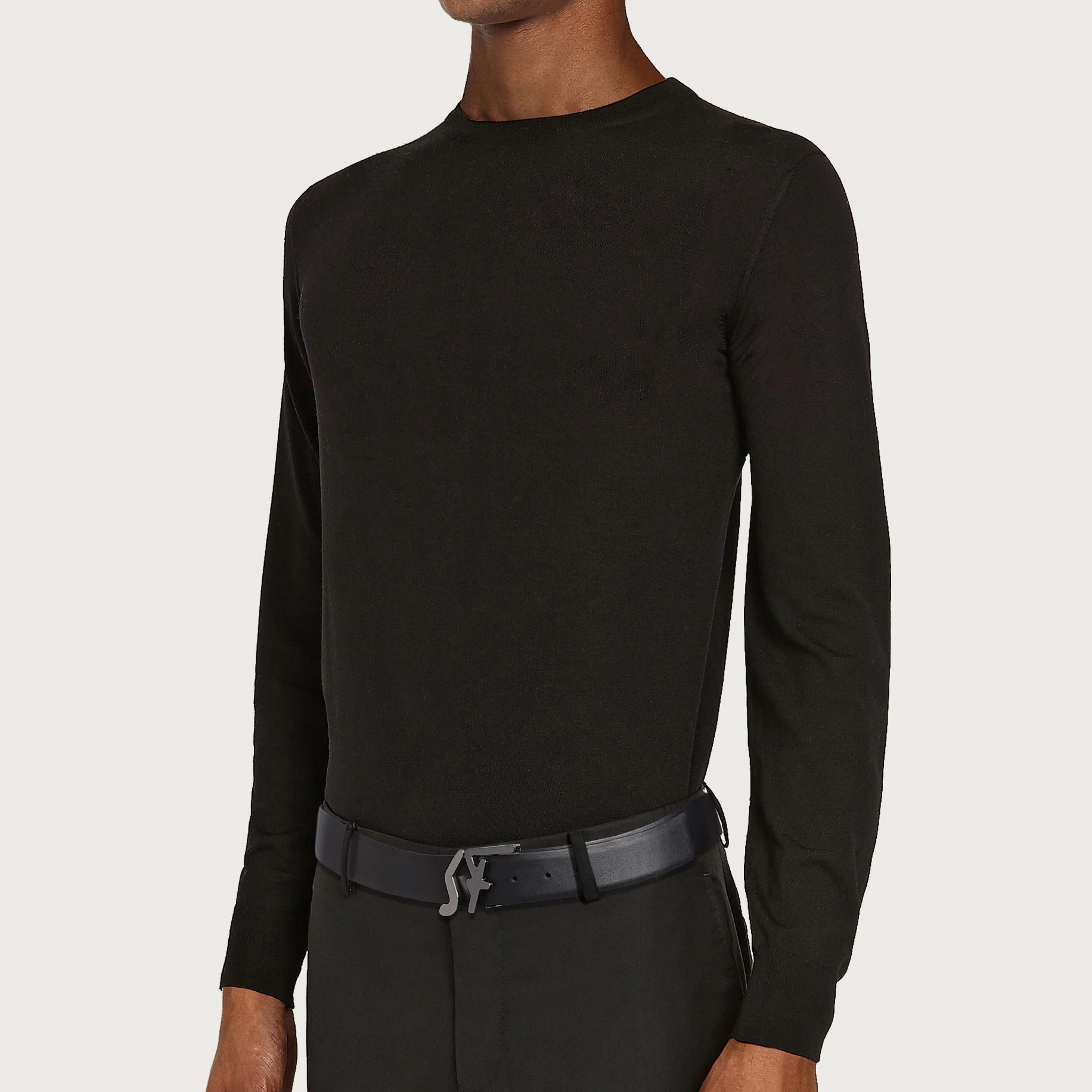 Lookbook 페라가모 조절 가능한 리버시블 송아지 가죽 벨트 - 블랙, 3.5cm 폭. 67A251-734199