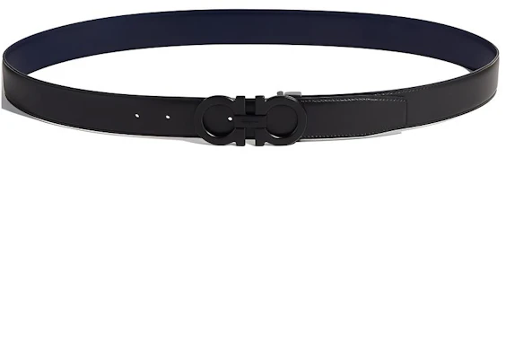 Ferragamo 簡約小牛皮皮帶 黑色/海軍藍 3.5公分寬 679710-0688772 Buy Ferragamo 簡約小牛皮皮帶 黑色/海軍藍 3.5公分寬 679710-0688772