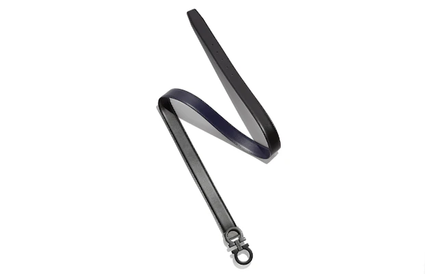 Ferragamo 簡約小牛皮皮帶 黑色/海軍藍 3.5公分寬 679710-0688772 Lookbook Ferragamo 簡約小牛皮皮帶 黑色/海軍藍 3.5公分寬 679710-0688772