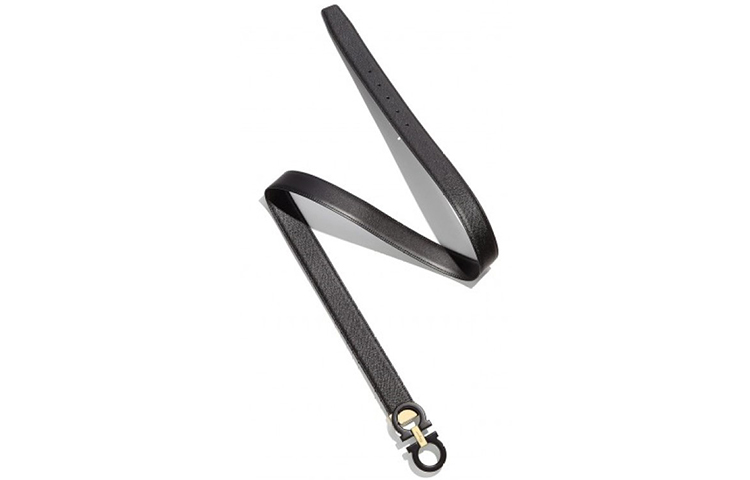 Ferragamo Black Calfskin Cross-Pattern Leather Belt 3.5cm 679710-0705644 圖 3