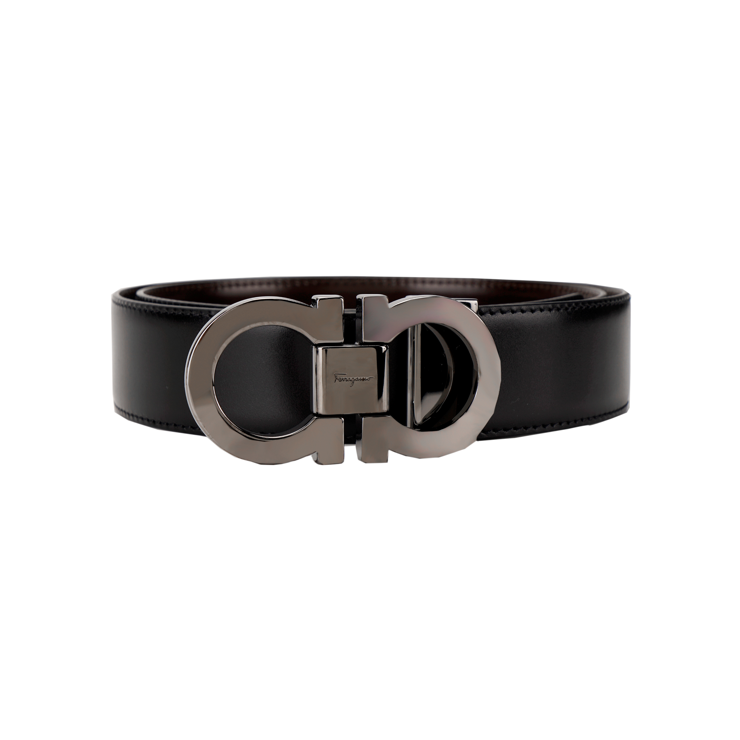 FERRAGAMO Black Leather Belt 3.5cm Wide 679535-0644557
