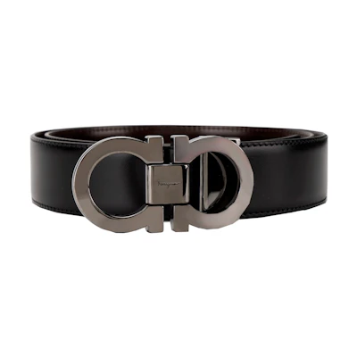 FERRAGAMO Black Leather Belt 3.5cm Wide 679535-0644557