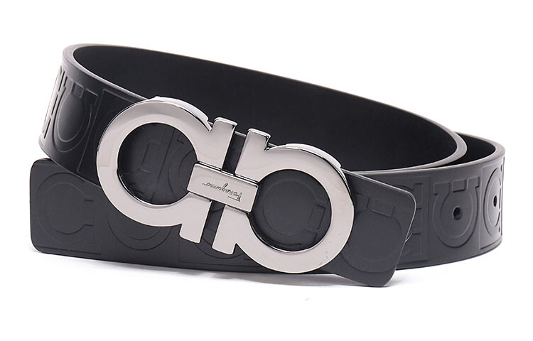 FERRAGAMO Black Leather Belt with Buckle 3.3cm Wide 679169-0587182 圖 4