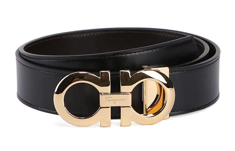 Ferragamo Black Leather Belt with Buckle 3.5cm 675542-0586940