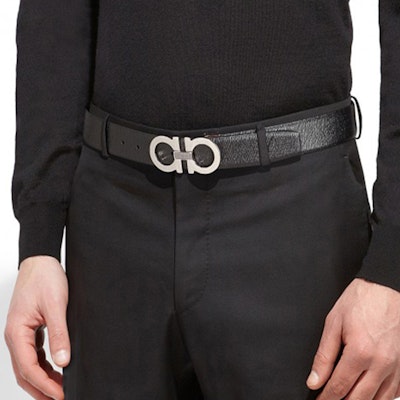 Ferragamo 黑色皮带,马蹄扣设计,宽度3.4厘米 679493-687205 Sizing Ferragamo 黑色皮带,马蹄扣设计,宽度3.4厘米 679493-687205